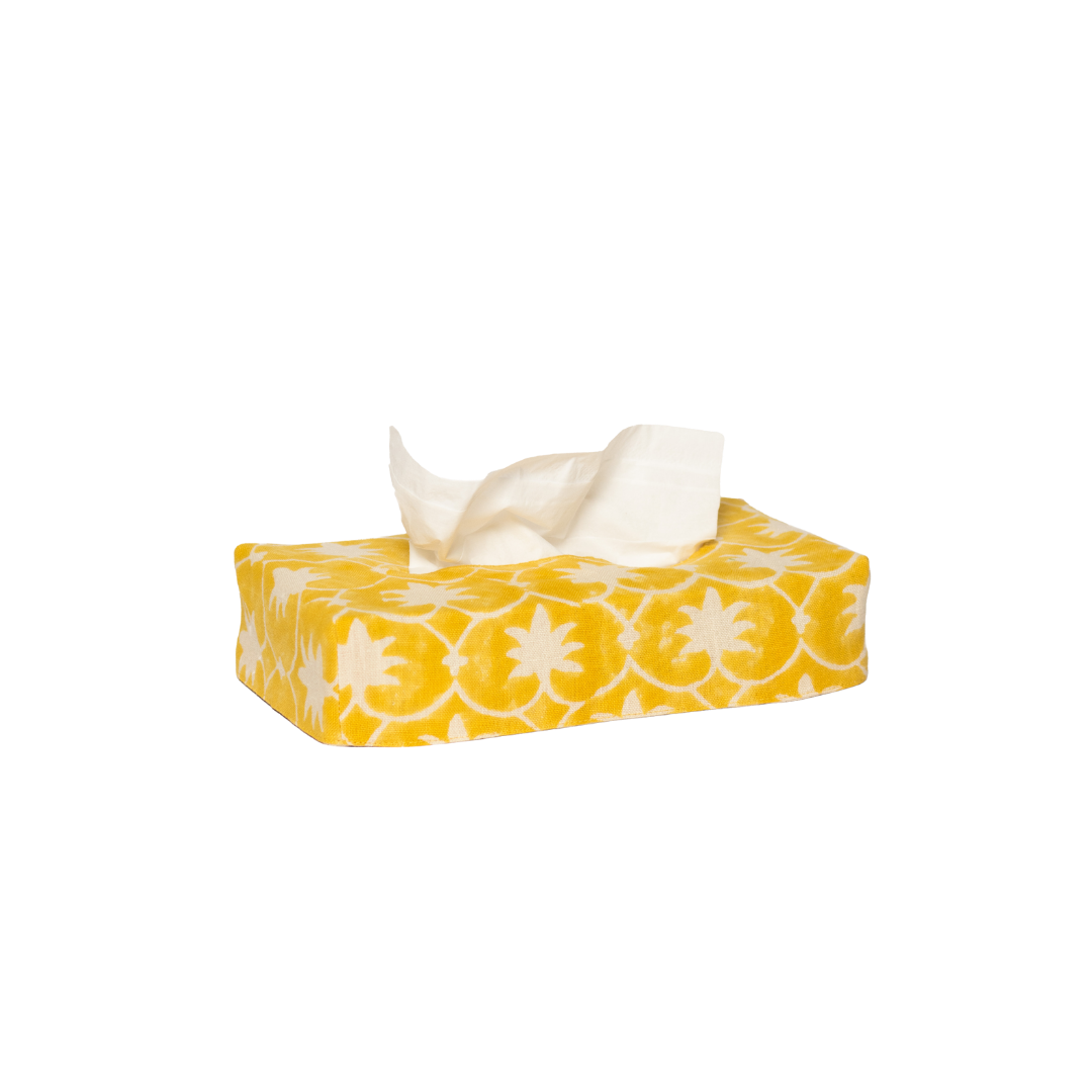 Skinny Palm Grove Linen Tissue Box Cover