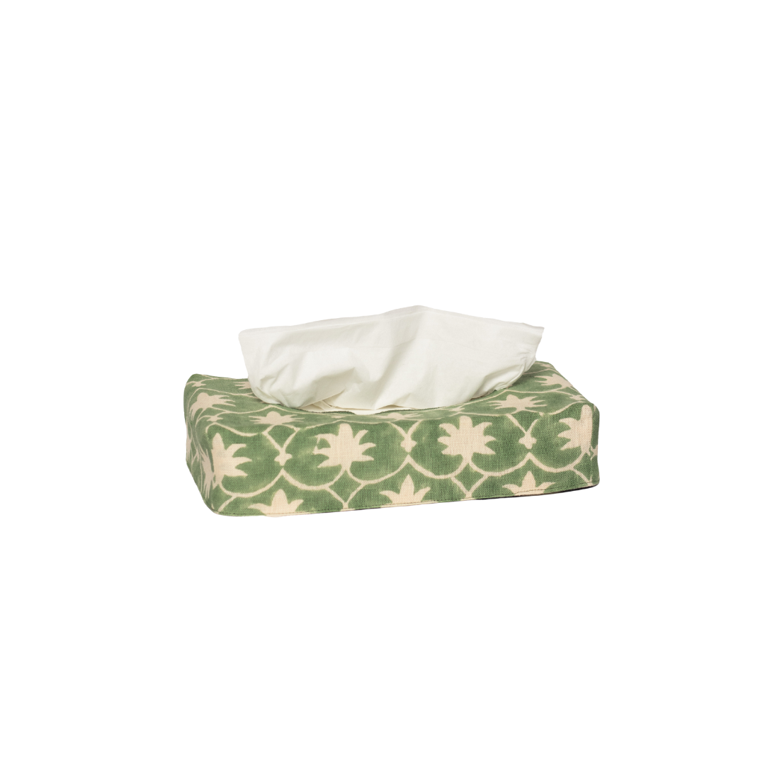 Skinny Palm Grove Linen Tissue Box Cover