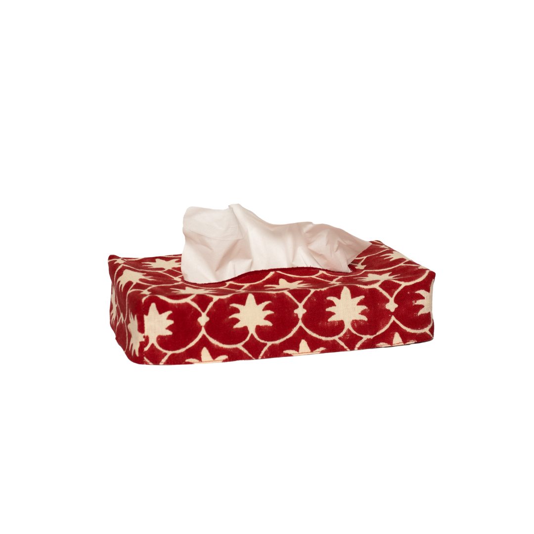 Skinny Palm Grove Linen Tissue Box Cover