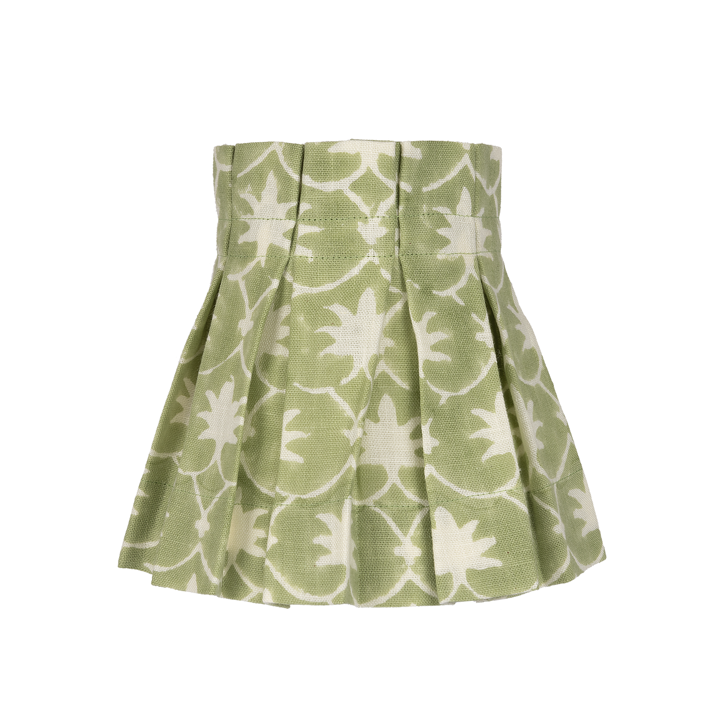 6 inch Olive Inverse Palm Grove Linen Structured Box Pleat Lampshade