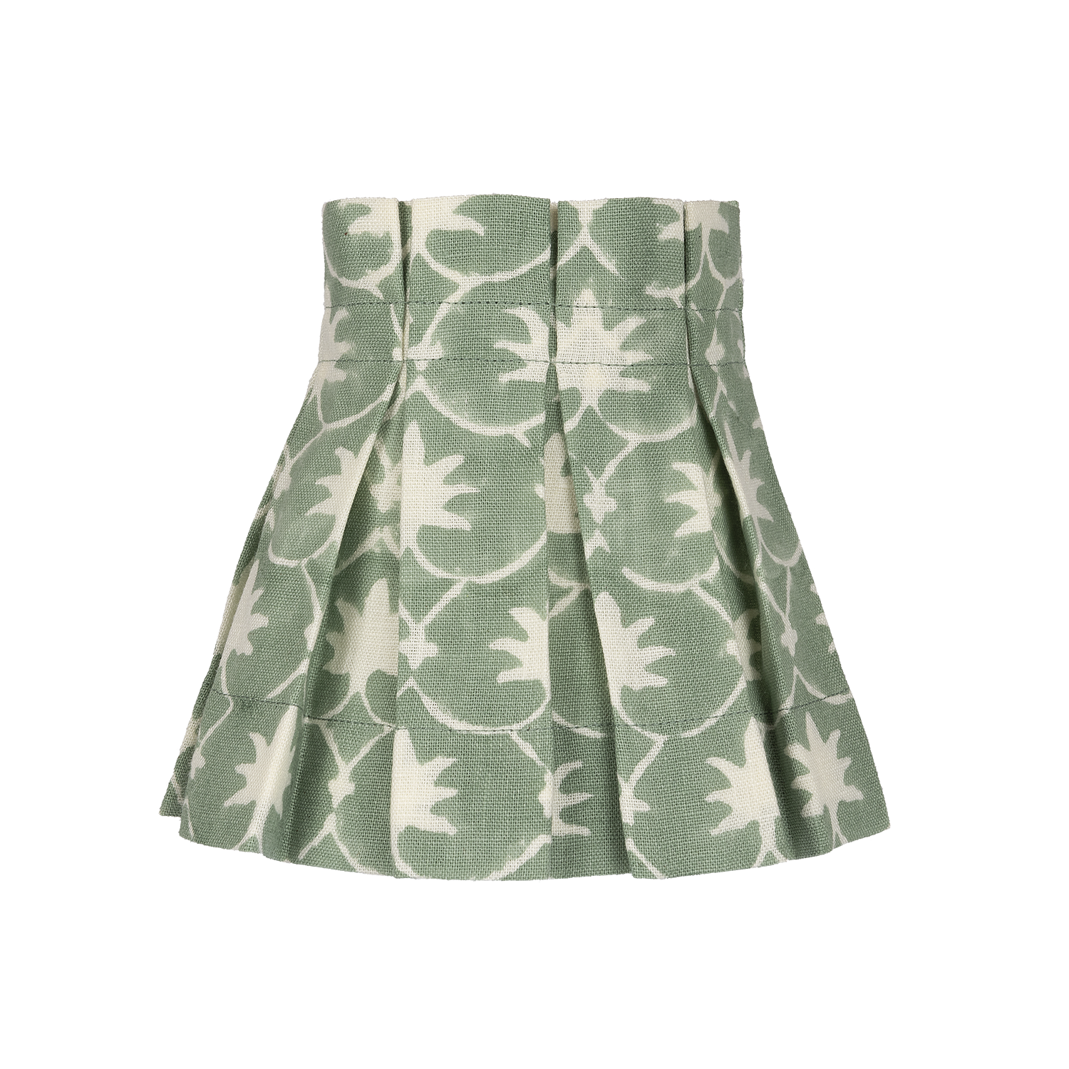 6 inch Jade Inverse Palm Grove Linen Structured Box Pleat Lampshade