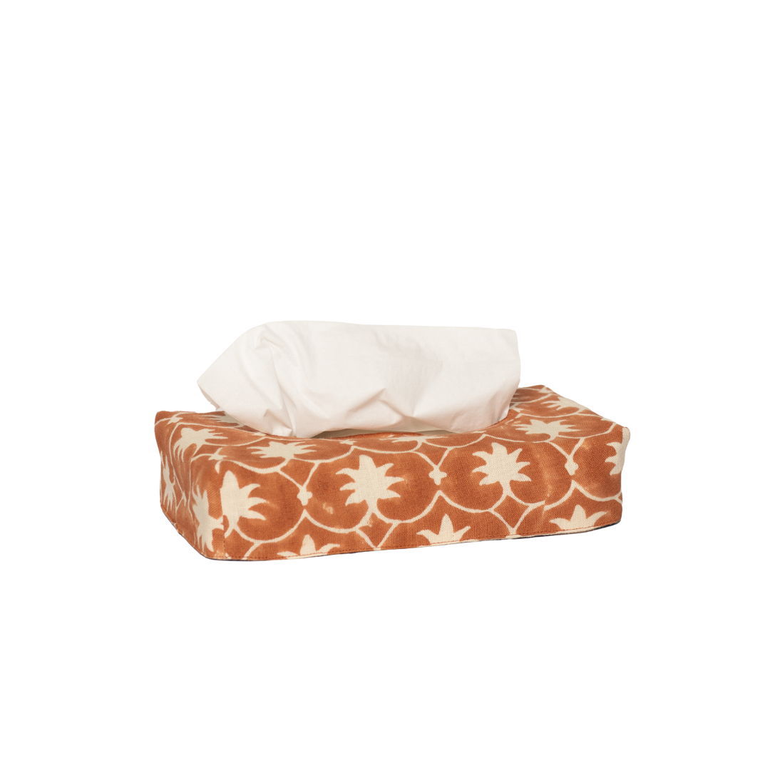 Skinny Palm Grove Linen Tissue Box Cover
