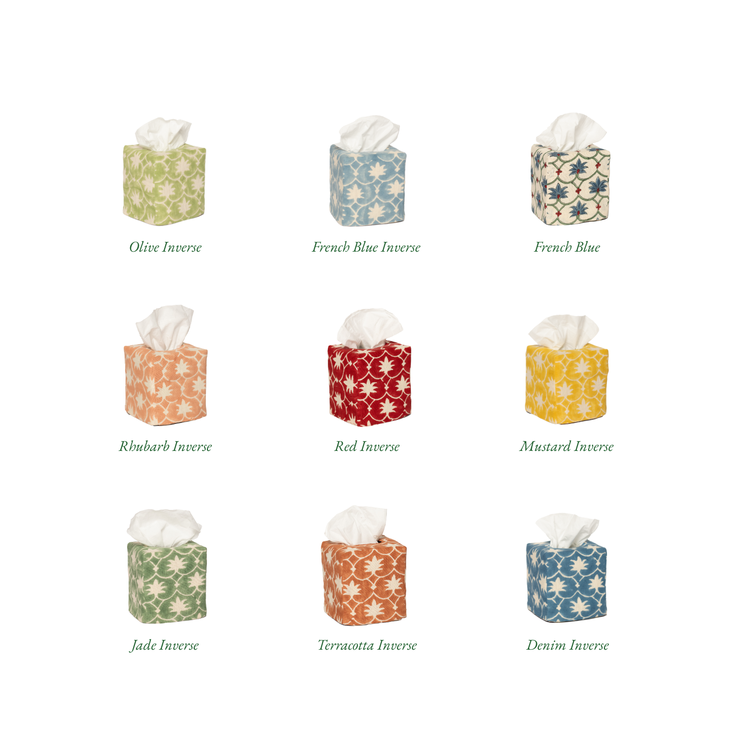 Square Palm Grove Linen Tissue Box Cover