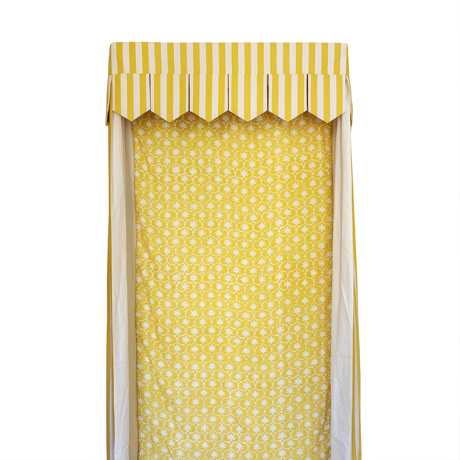 Bed Canopy - Single - Mustard Stripe/Palm Grove