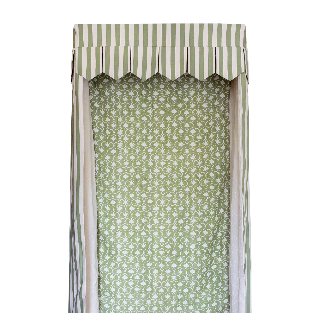 Bed Canopy - Single - Olive Stripe/Palm Grove