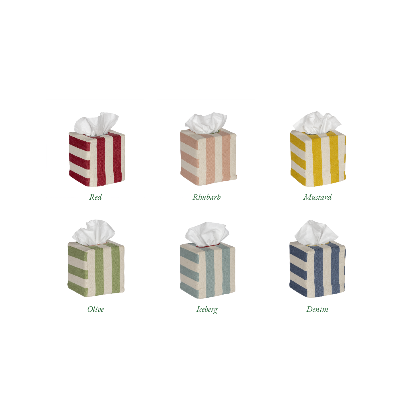 Square Tangier Stripe Tissue Box Cover