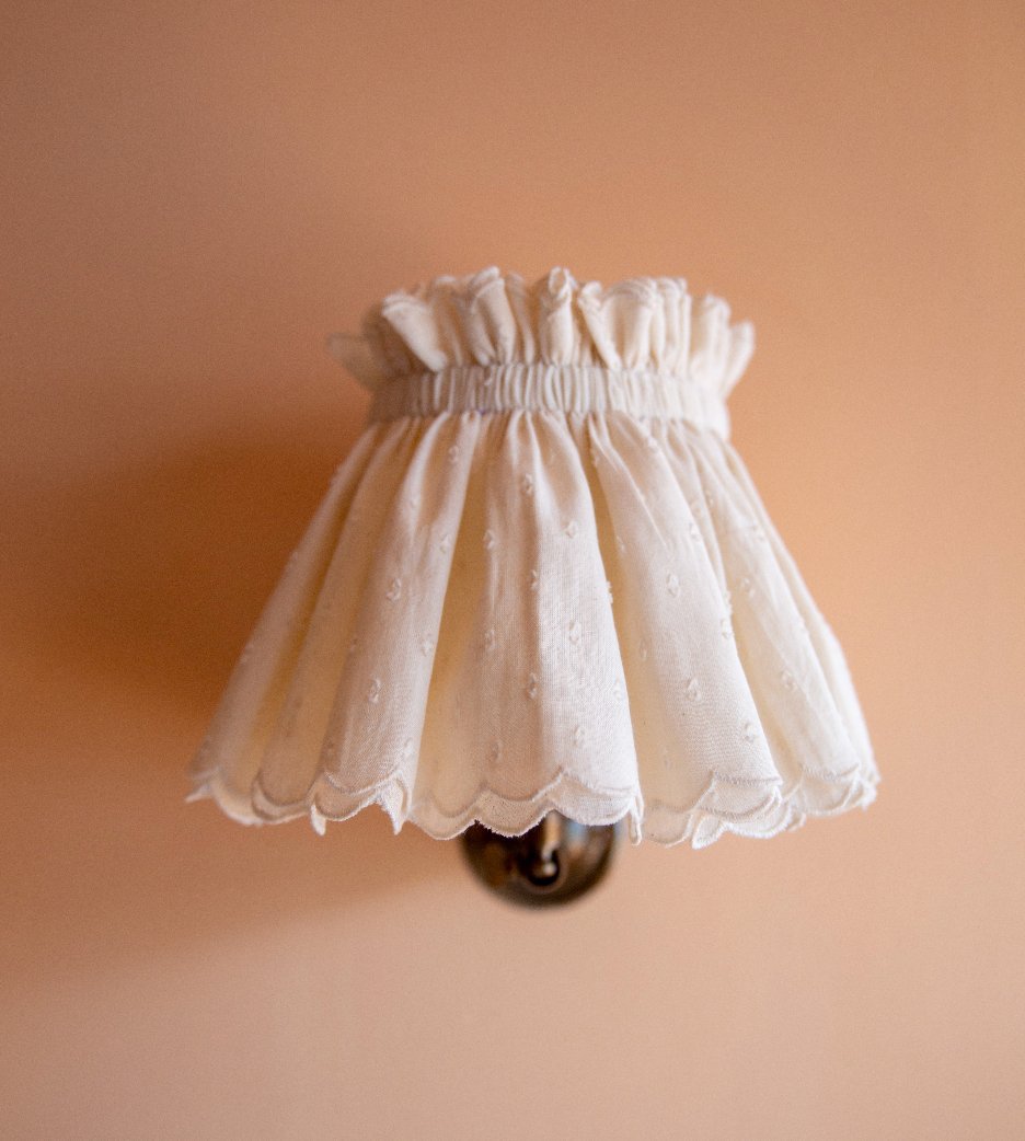 6" Cream Scallop Scrunchie Candle Clip Lampshade - Alice Palmer & Co