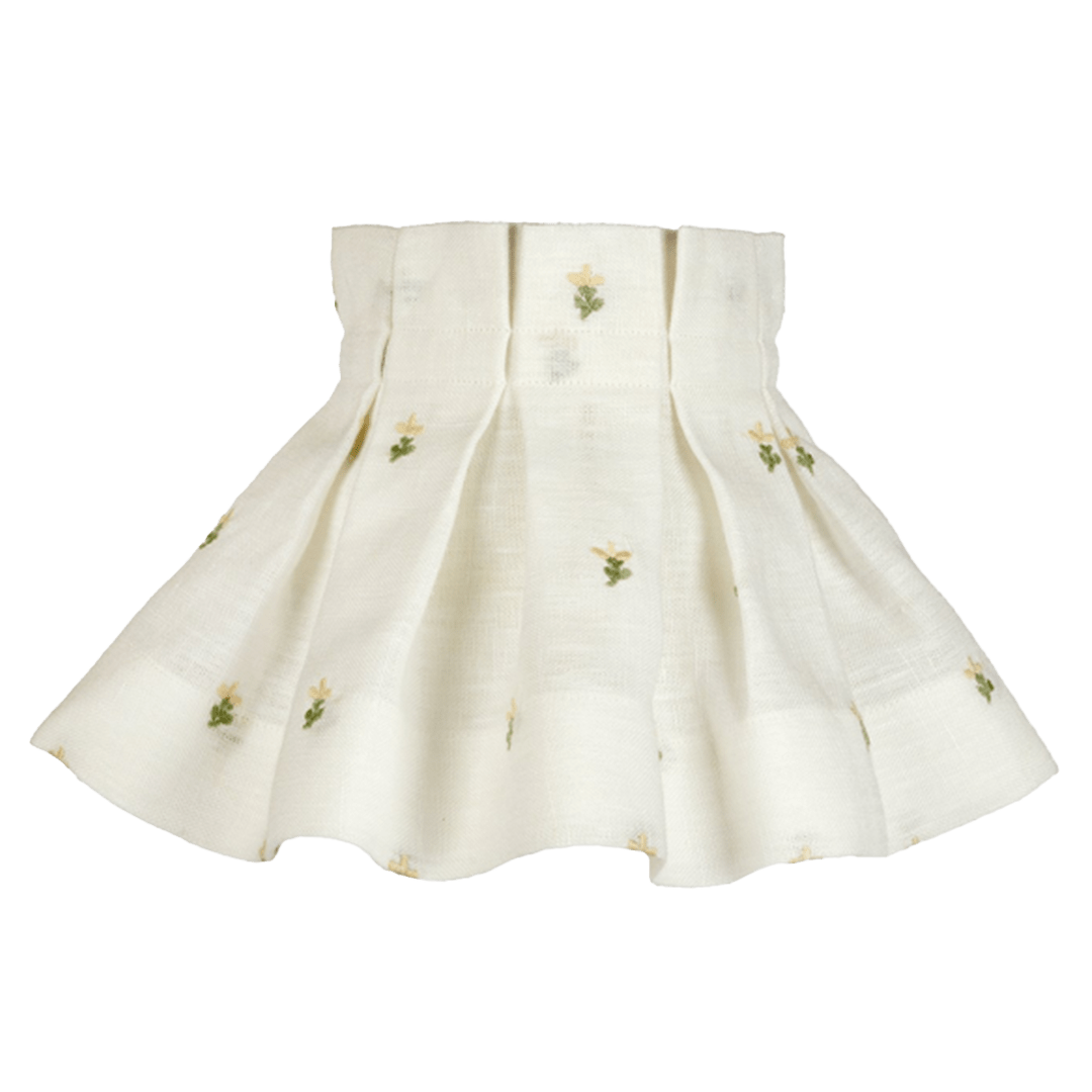 6" Embroidered Margarita Linen Loose Box Pleat Lampshade - Alice Palmer & Co