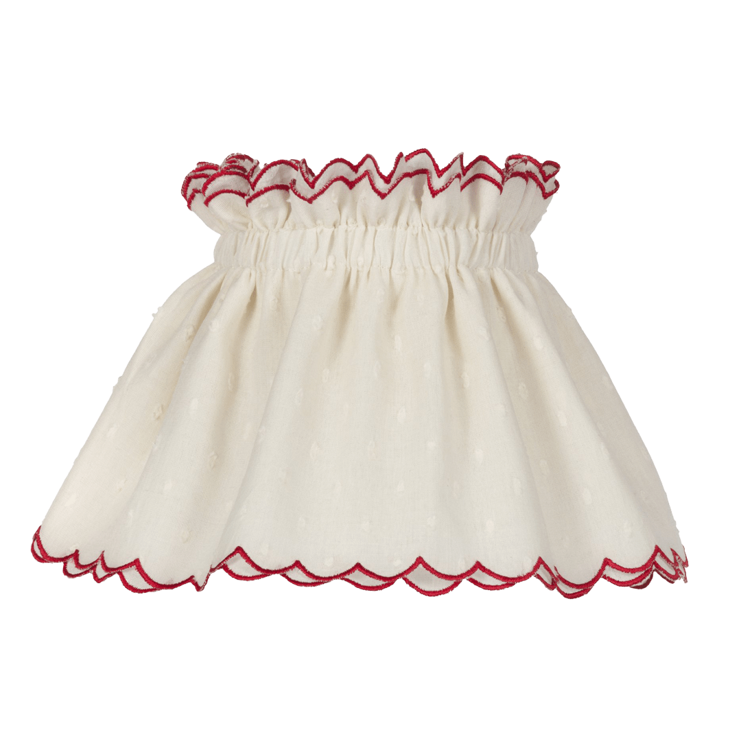 6” Red Scallop Candle Clip Lampshade - Alice Palmer & Co