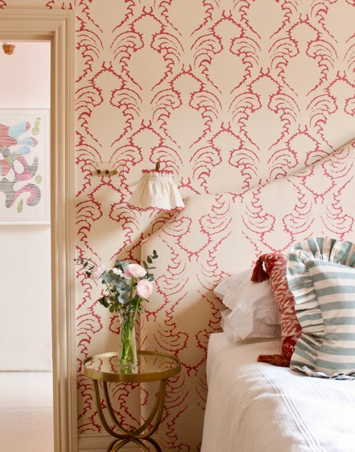 6” Red Scallop Candle Clip Lampshade - Alice Palmer & Co