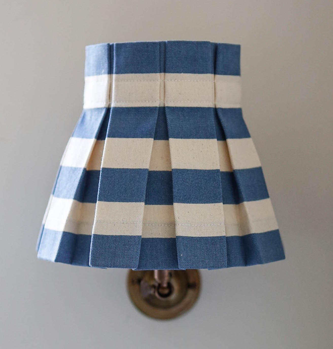 6" Tangier Denim Stripe Candle Clip Lampshade - Alice Palmer & Co