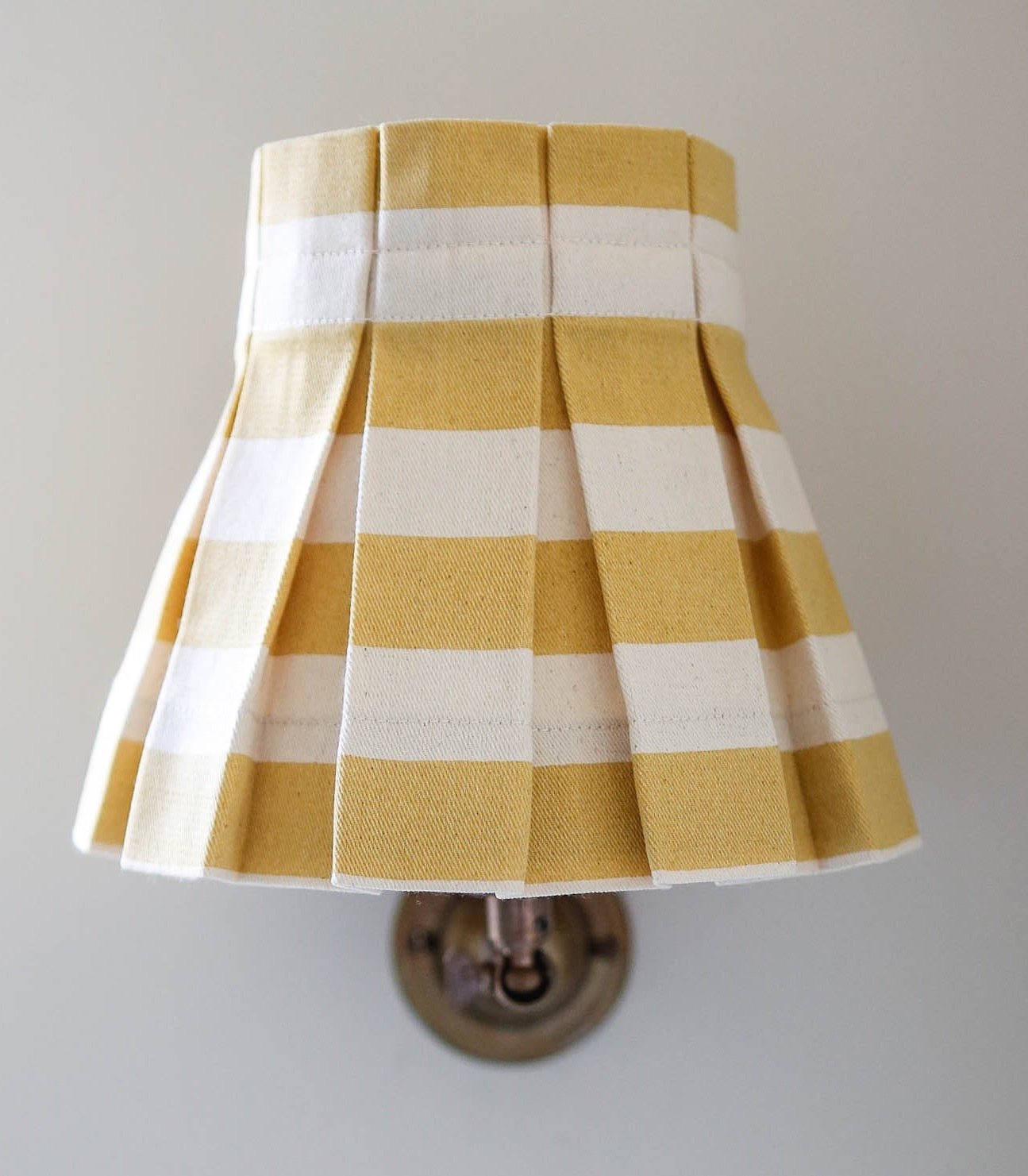 6" Tangier Mustard Stripe Candle Clip Lampshade - Alice Palmer & Co