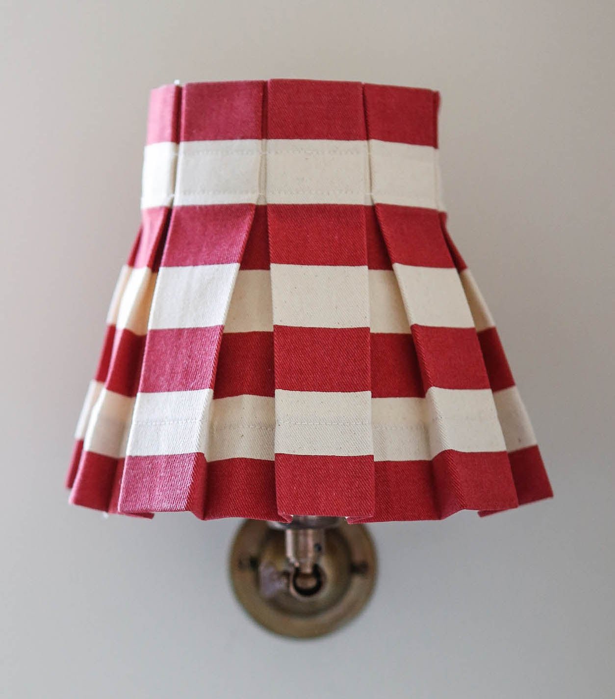 6" Tangier Red Stripe Candle Clip Lampshade - Alice Palmer & Co