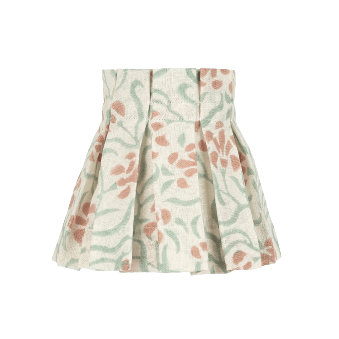 6" Terracotta and Eucalyptus Okra Linen Structured Box Pleat Lampshade - Alice Palmer & Co