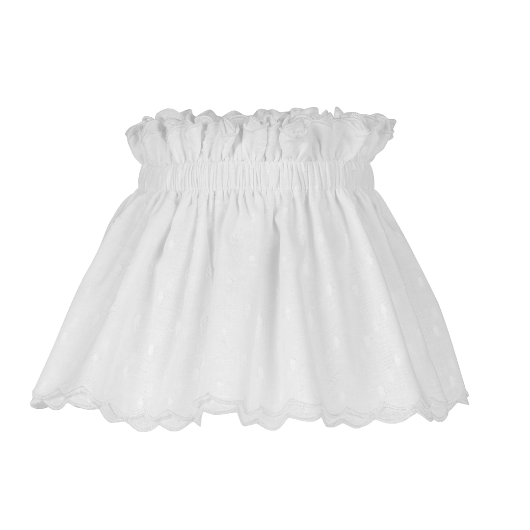 6" White Scallop Scrunchie Candle Clip Lampshade - Alice Palmer & Co