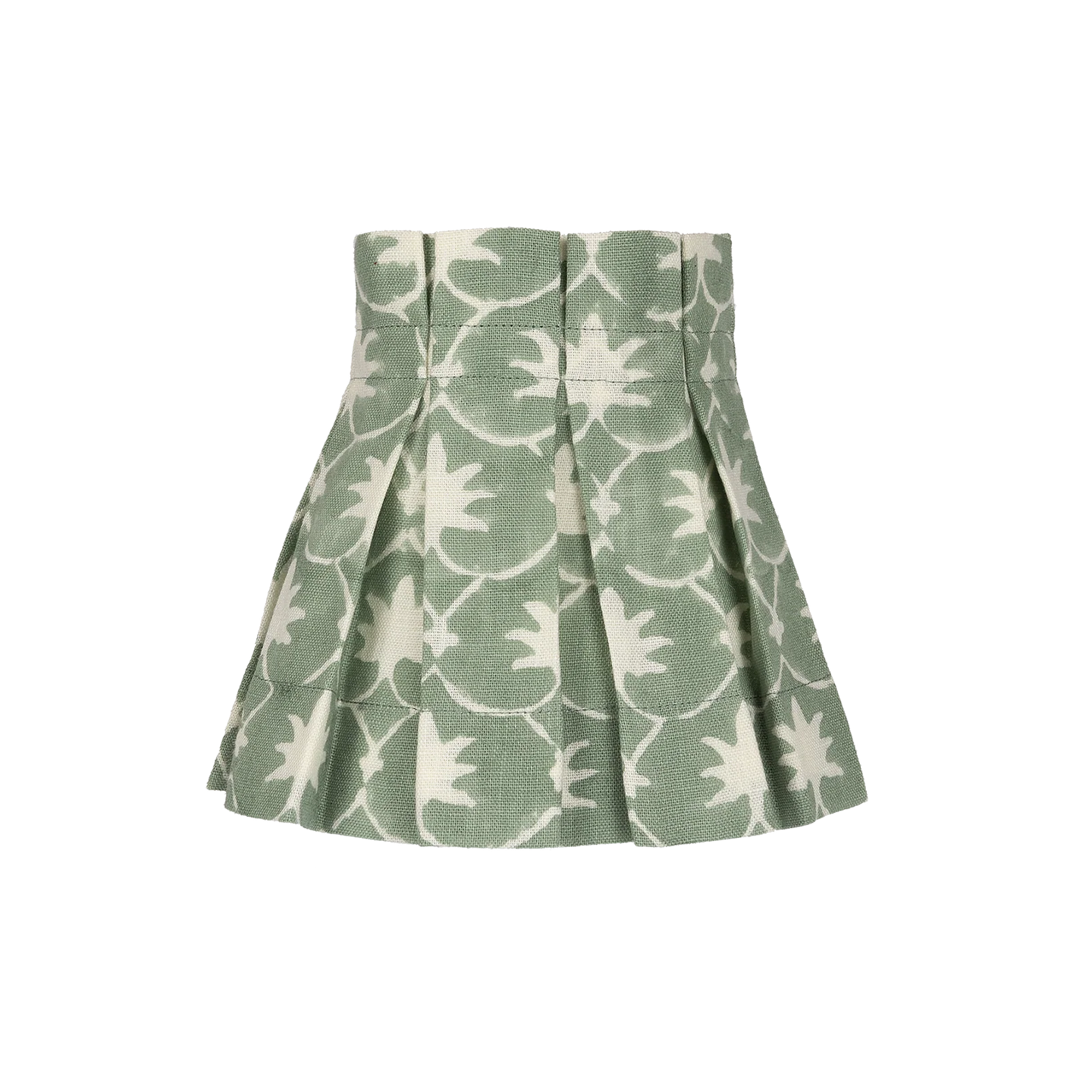 6 inch Jade Inverse Palm Grove Linen Structured Box Pleat Lampshade