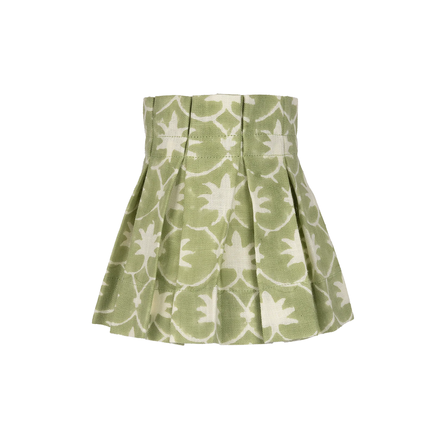 6 inch Olive Inverse Palm Grove Linen Structured Box Pleat Lampshade