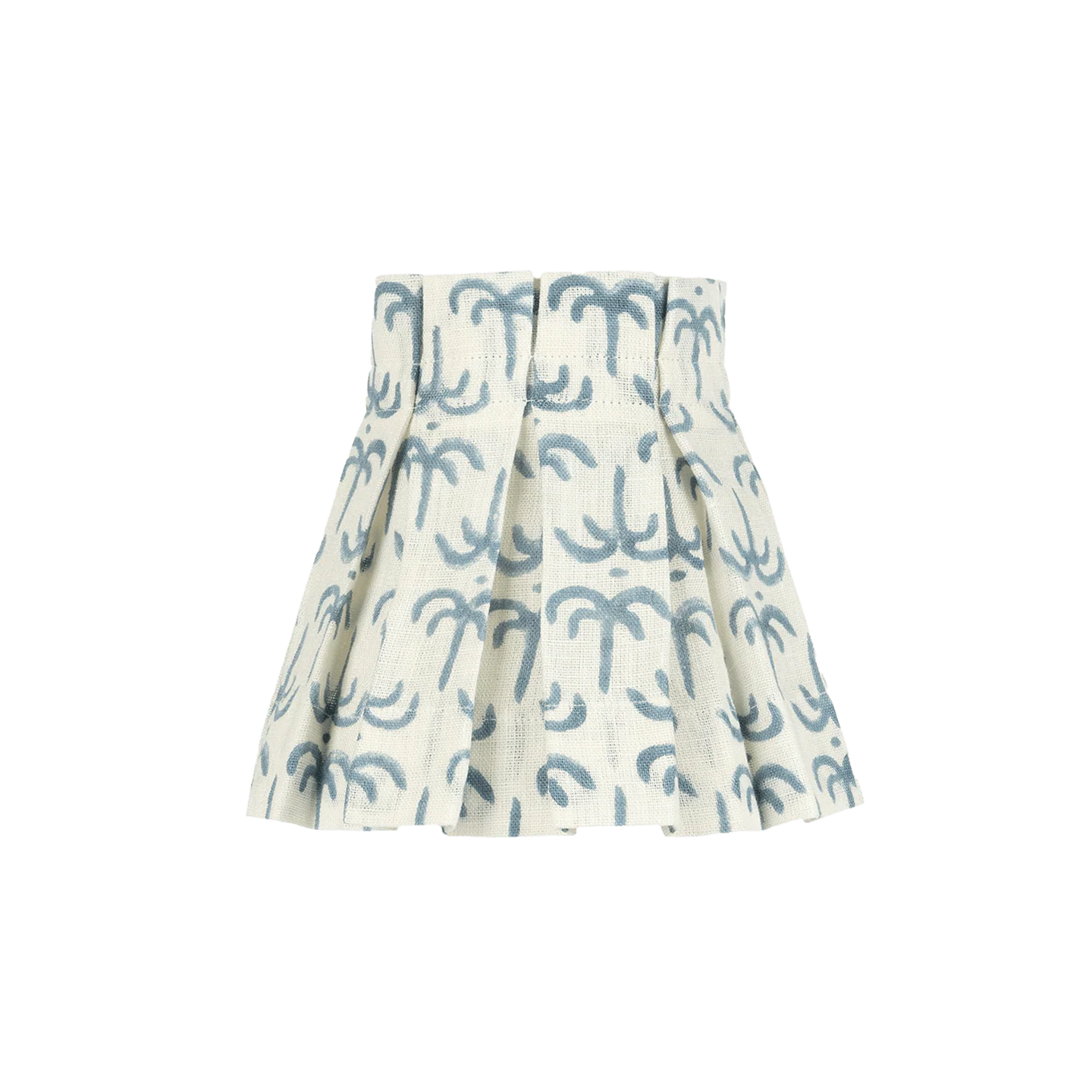 6 inch Blue Callaloo Linen Structured Box Pleat Lampshade