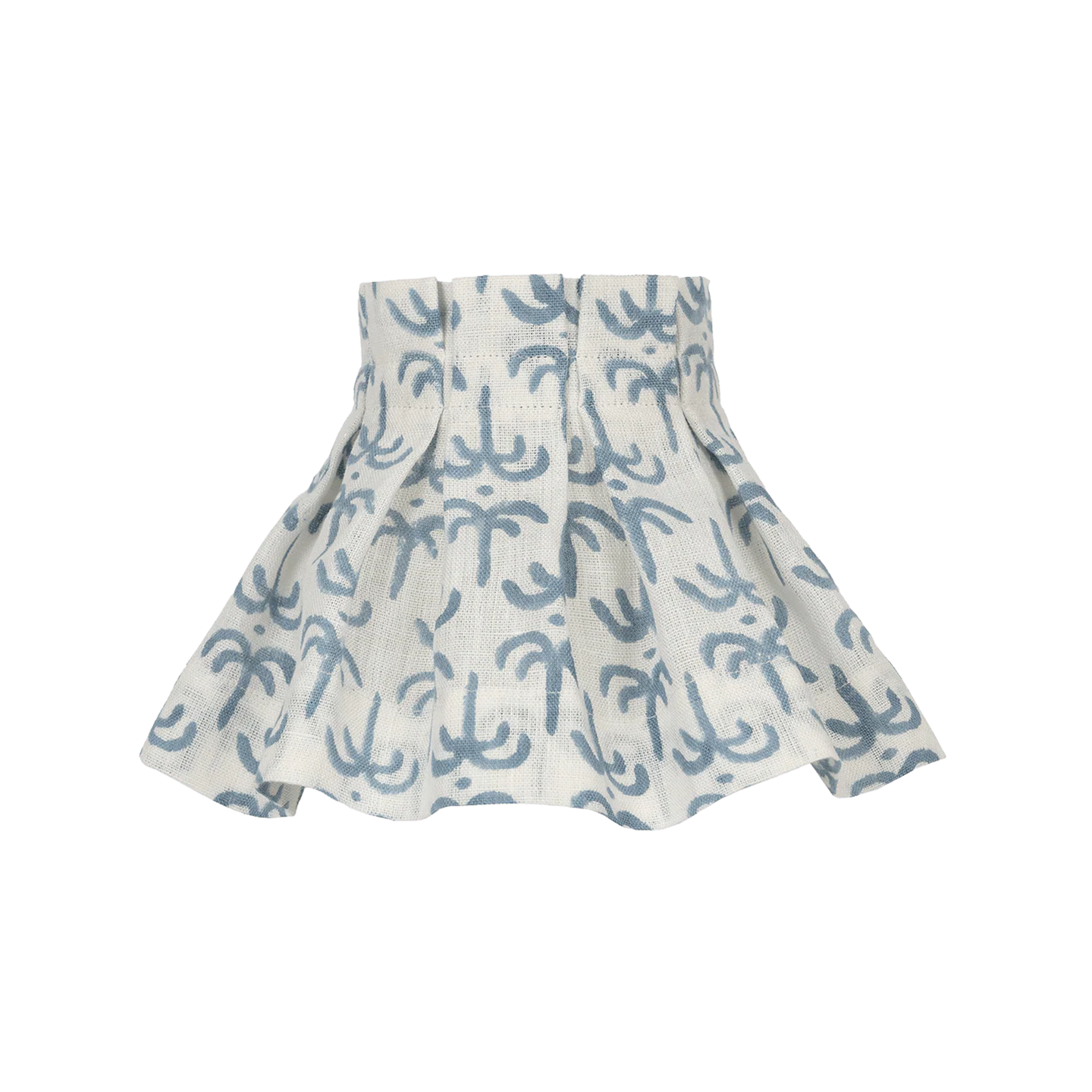 6 inch Blue Callaloo Linen Loose Box Pleat Lampshade