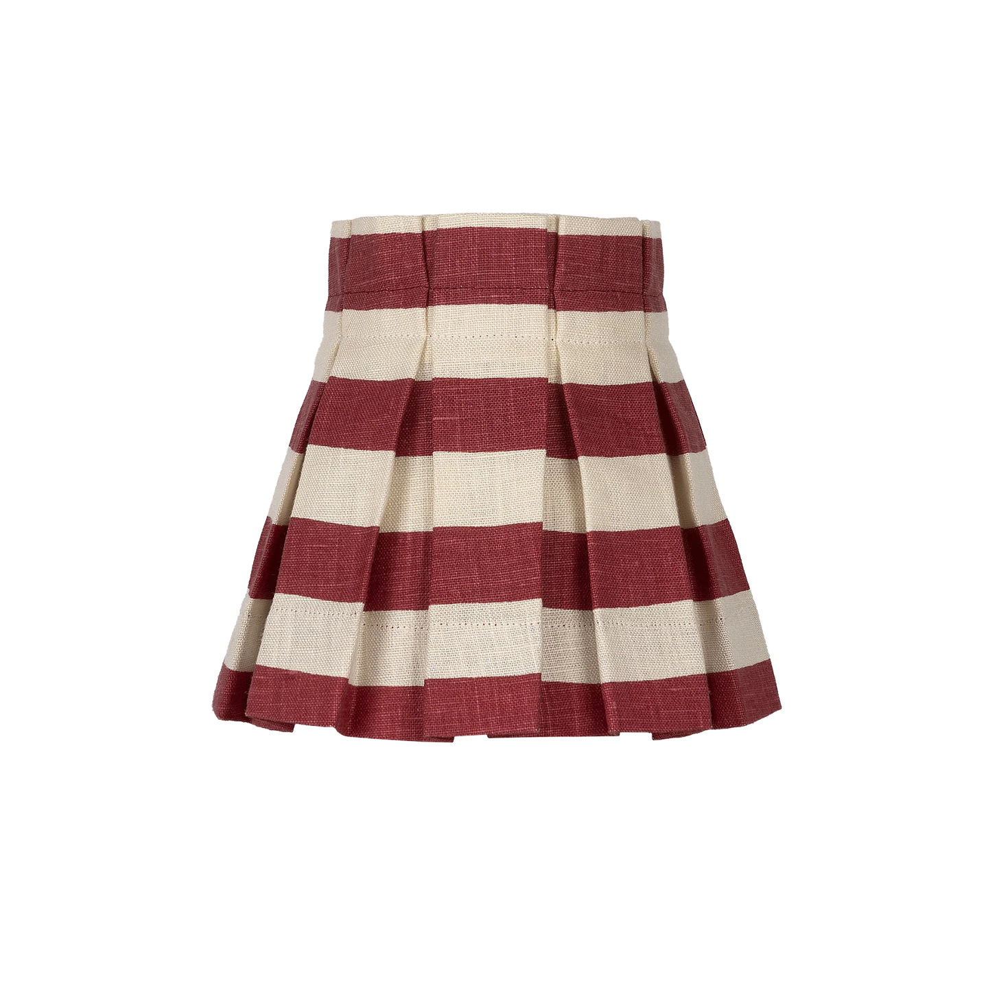 6 inch Tangier Red Stripe Linen Structured Box Pleat Lampshade