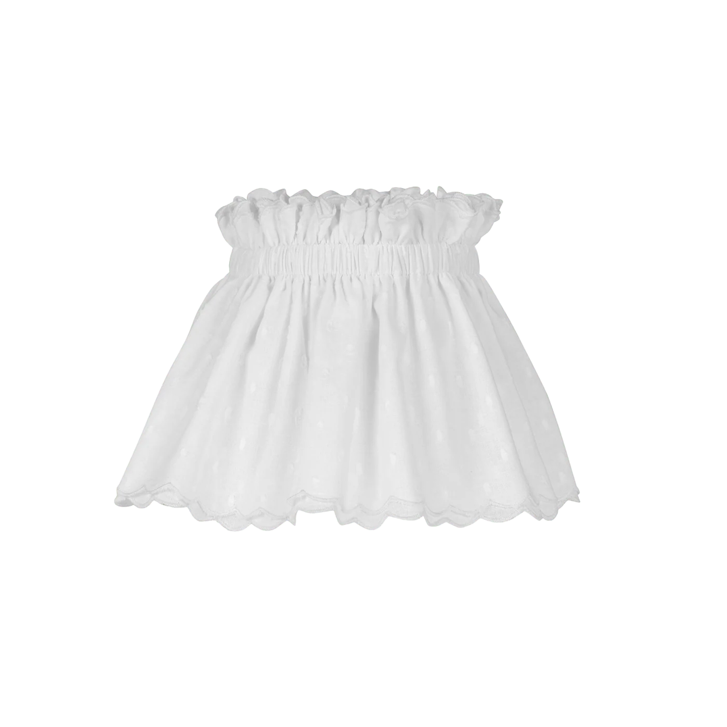 6 inch White Scallop Cotton Scrunchie Lampshade
