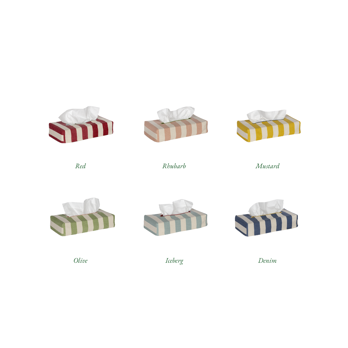 Skinny Tangier Stripe Tissue Box Cover