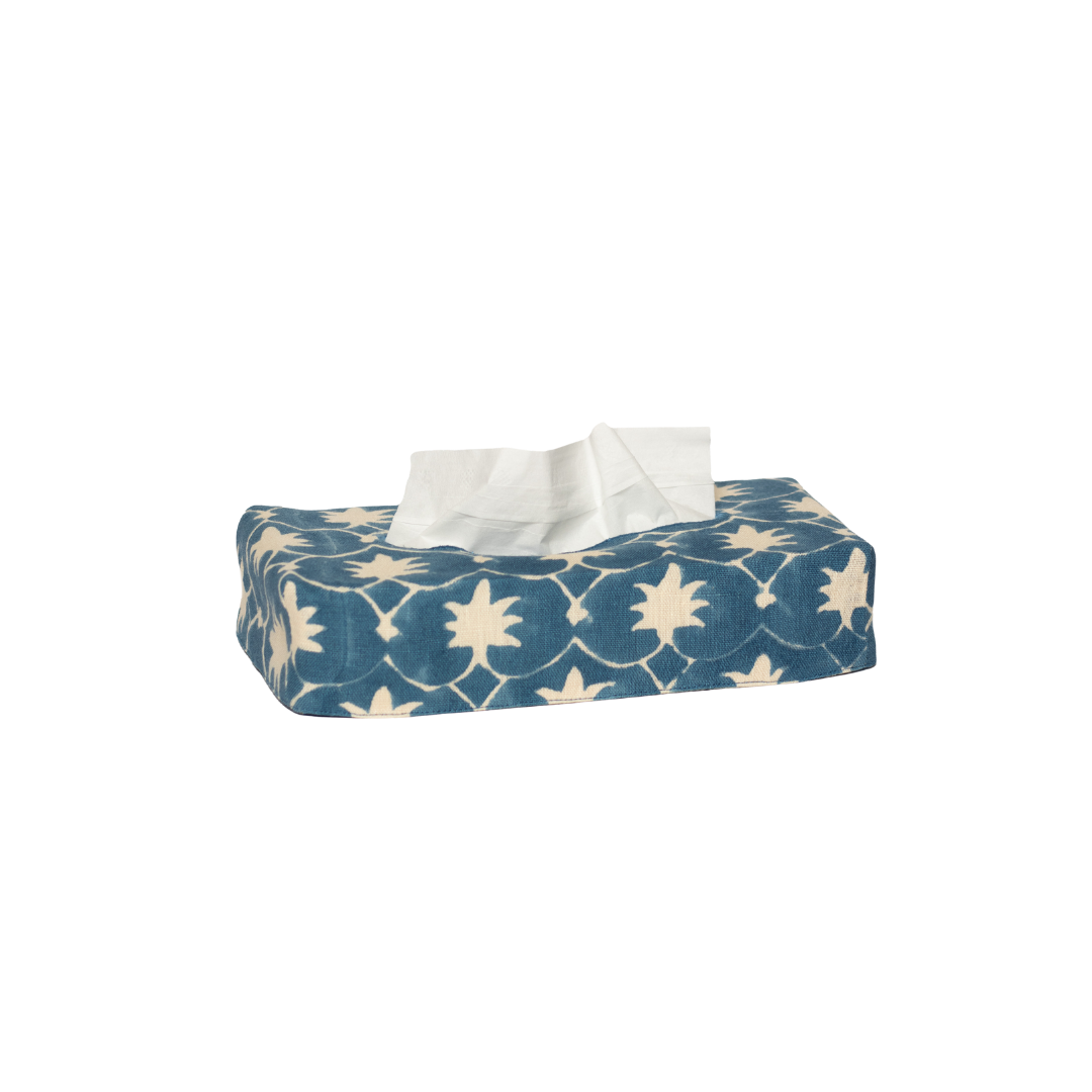 Skinny Palm Grove Linen Tissue Box Cover