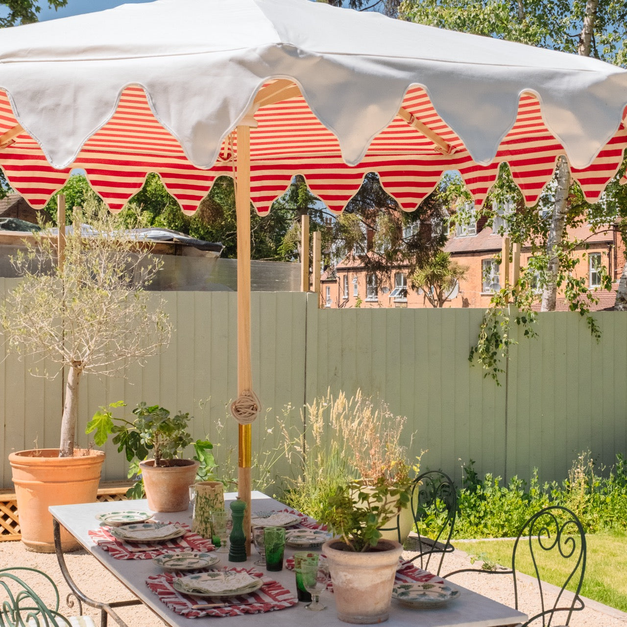 Tangier Red Stripe Parasol