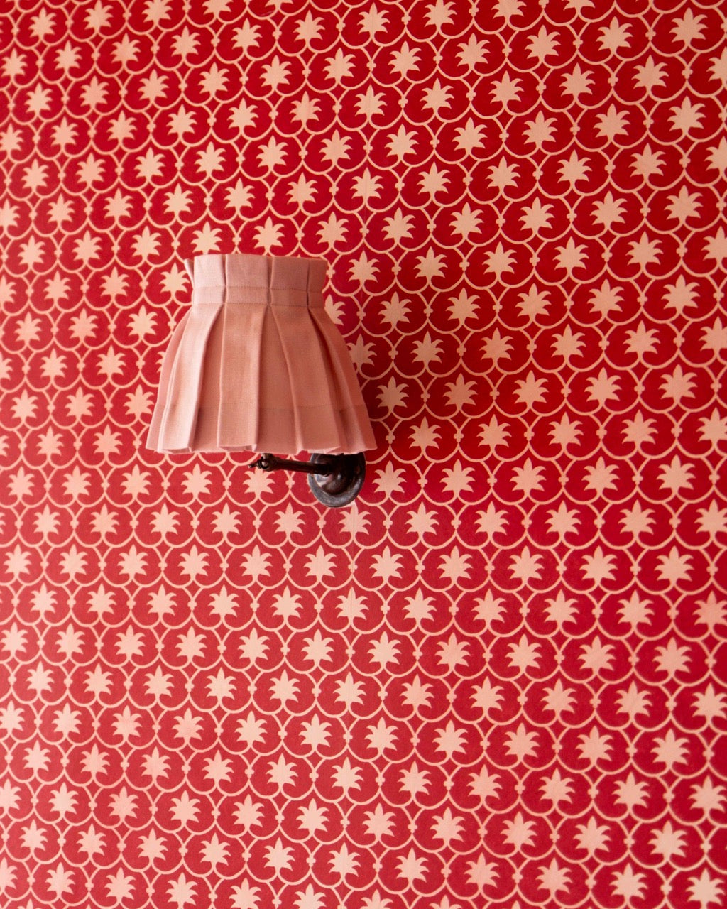 6 inch Pale Pink Linen Structured Box Pleat Lampshade