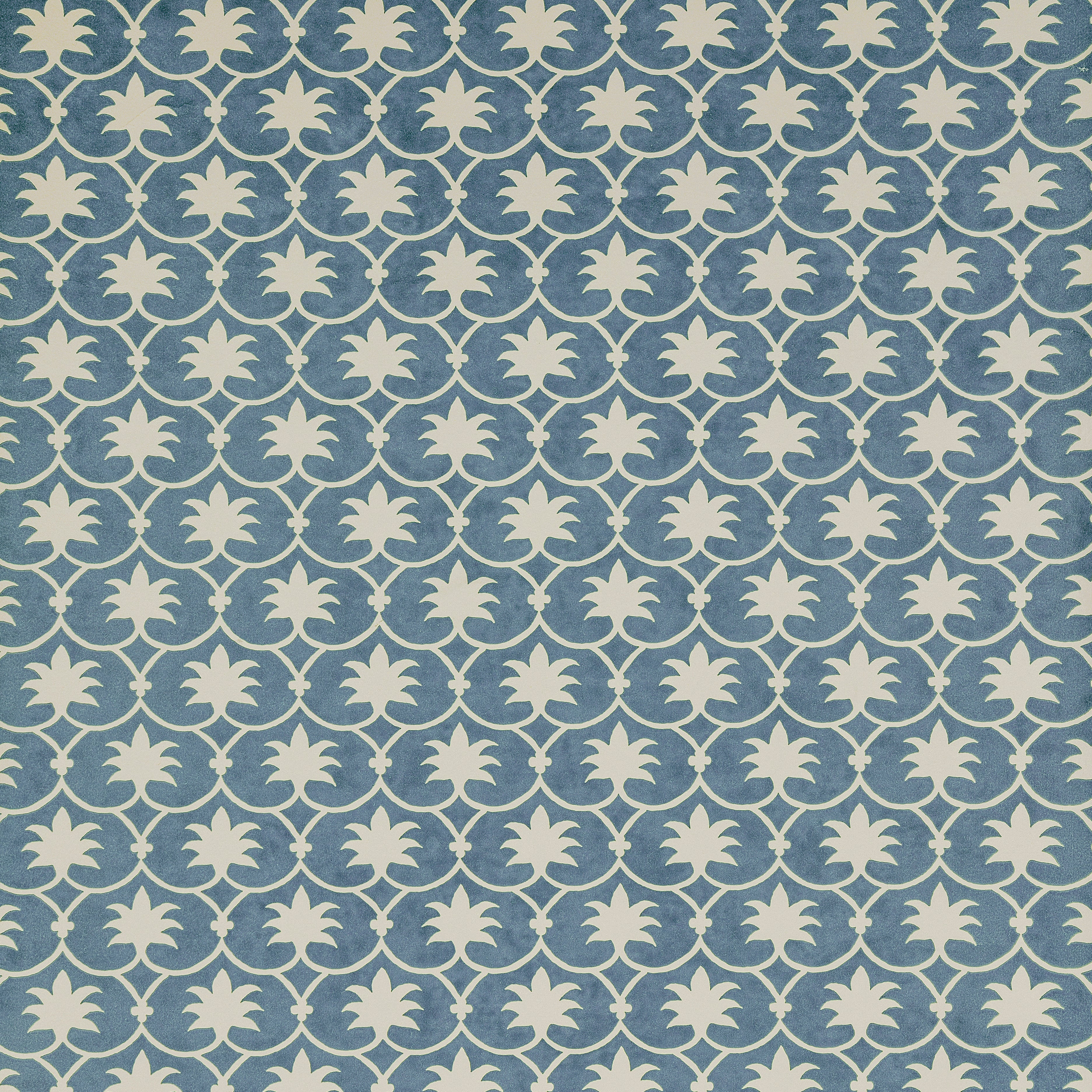 Palm Grove Wallpaper - French Blue Inverse