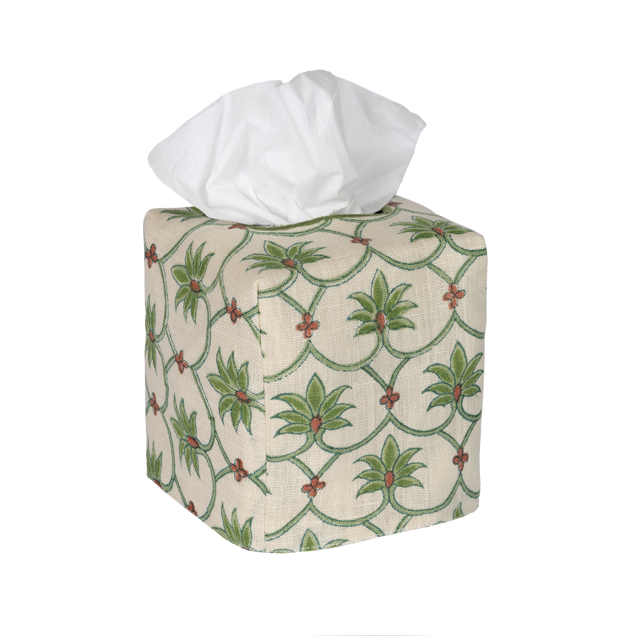 Square Palm Grove Linen Tissue Box Cover