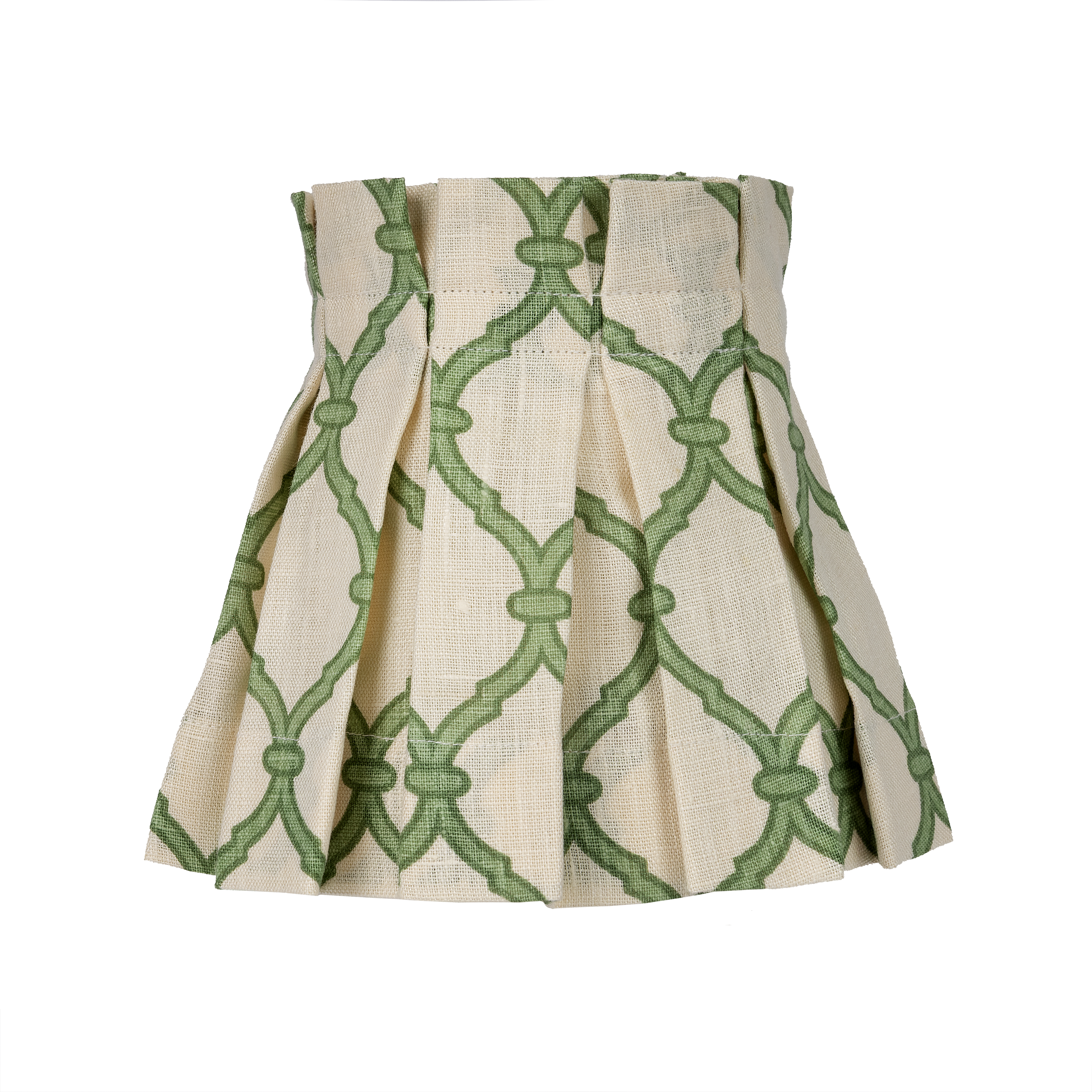 6 inch Trellis Linen Structured Box Pleat Lampshade - Garden