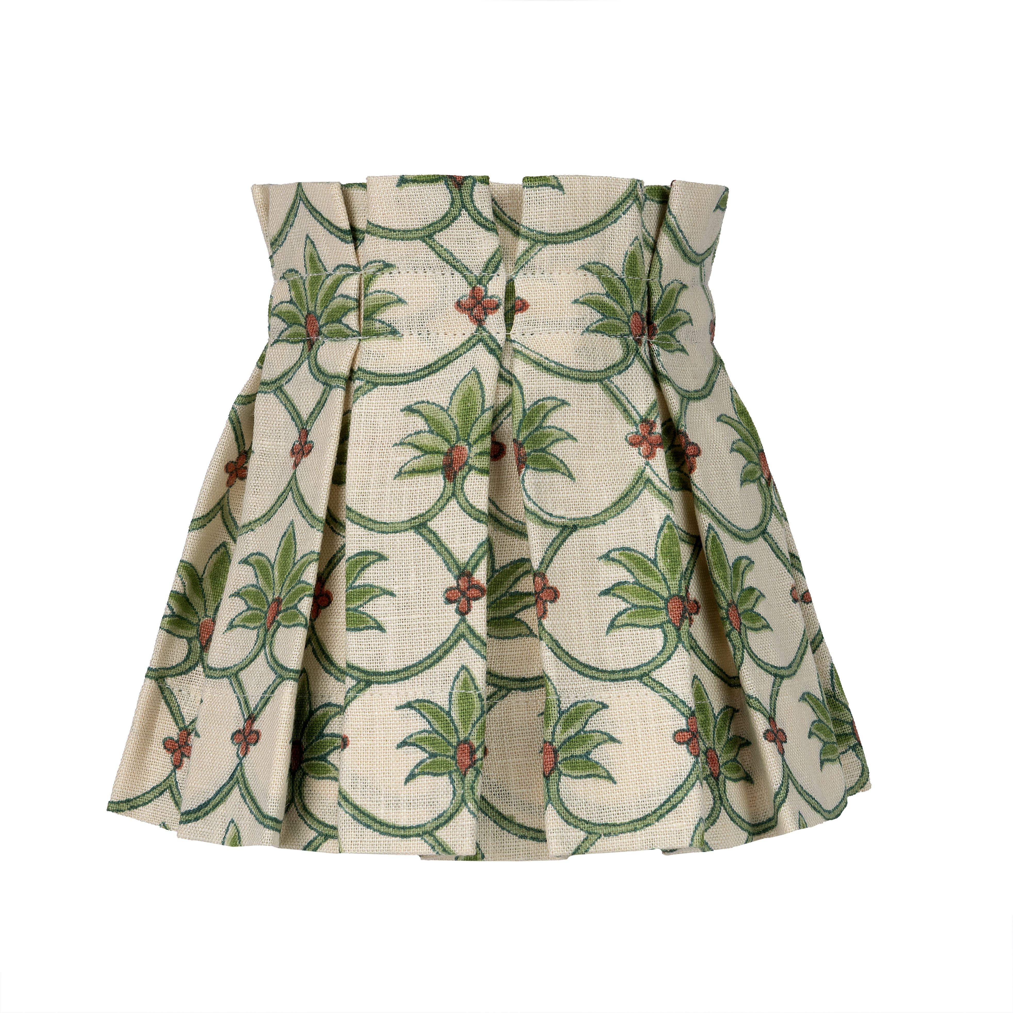 6 inch Grasshopper Palm Grove Linen Structured Box Pleat Lampshade