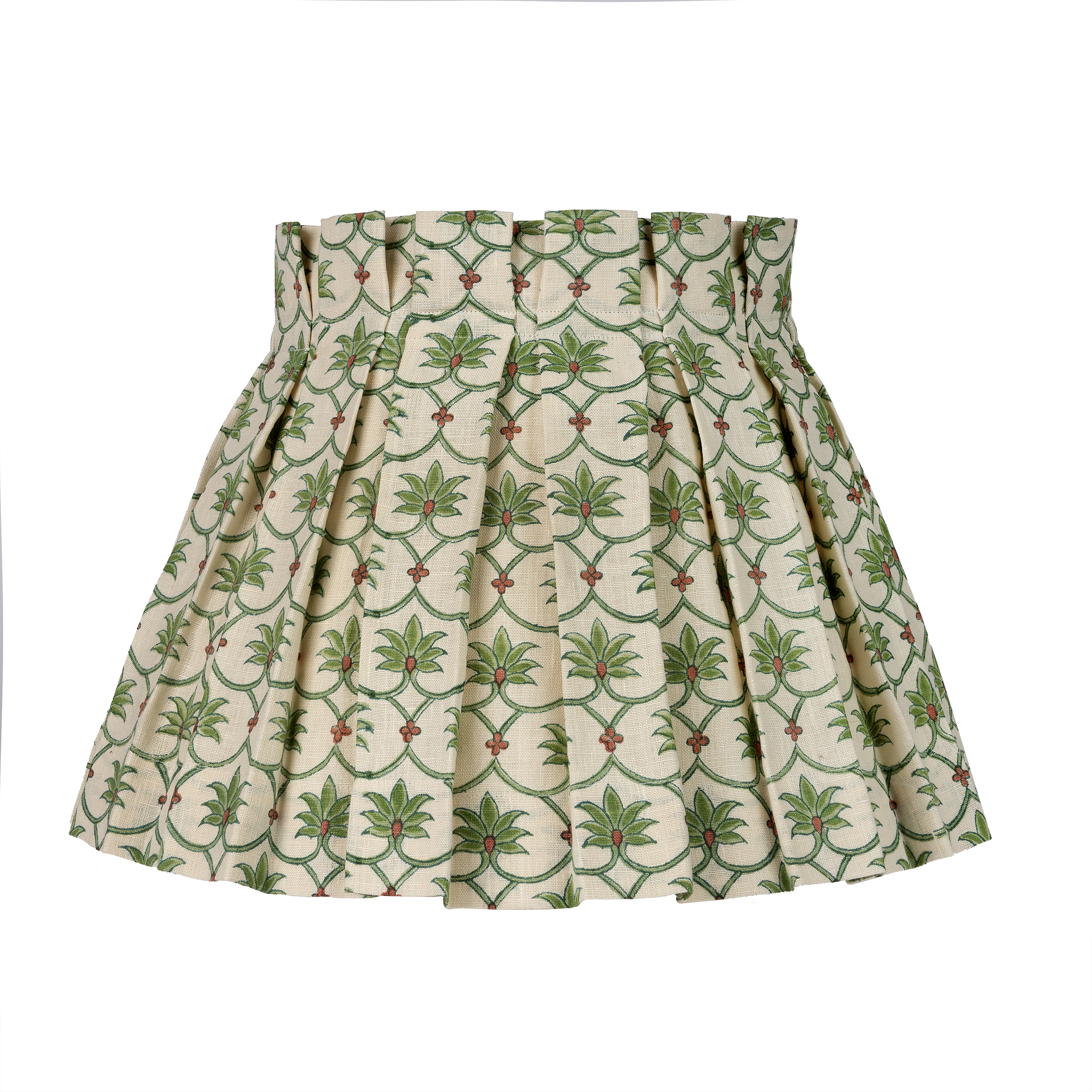 Grasshopper Palm Grove Linen Structured Box Pleat Lampshade