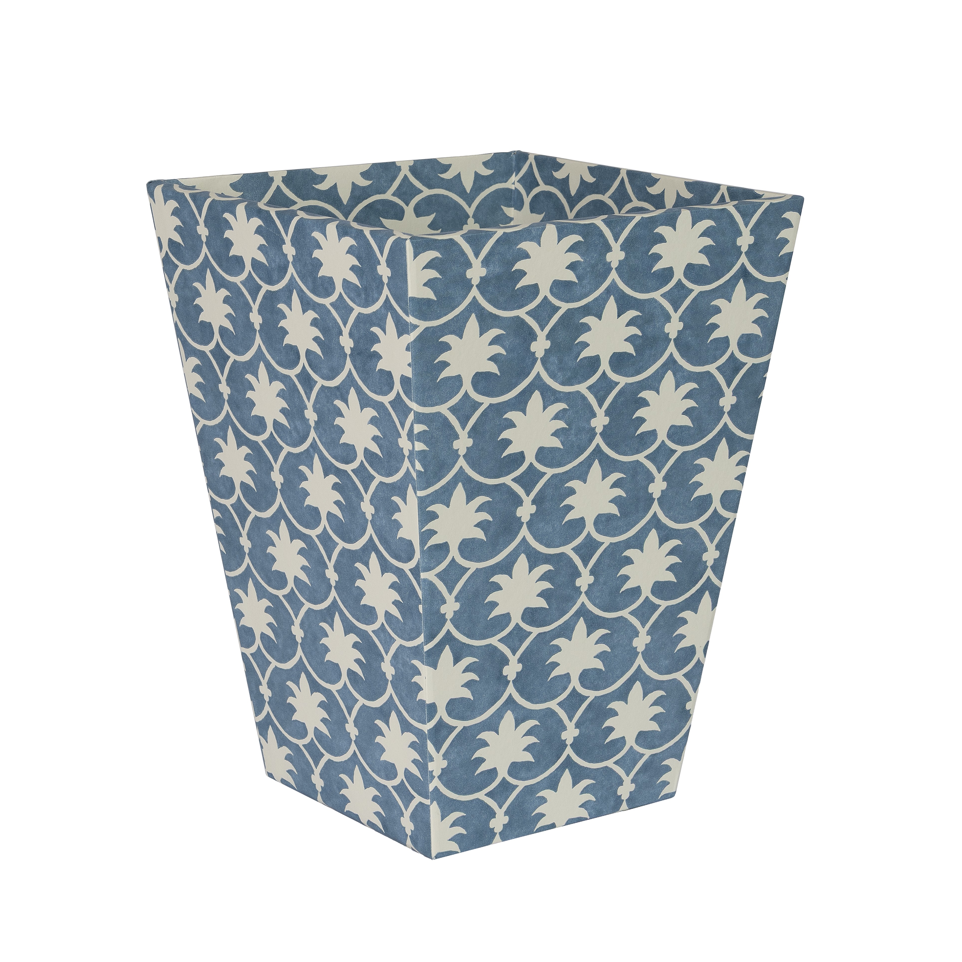 French Blue Inverse Palm Grove Waste Paper Bin