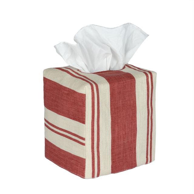 Square Raj Stripe Linen Tissue Box Cover