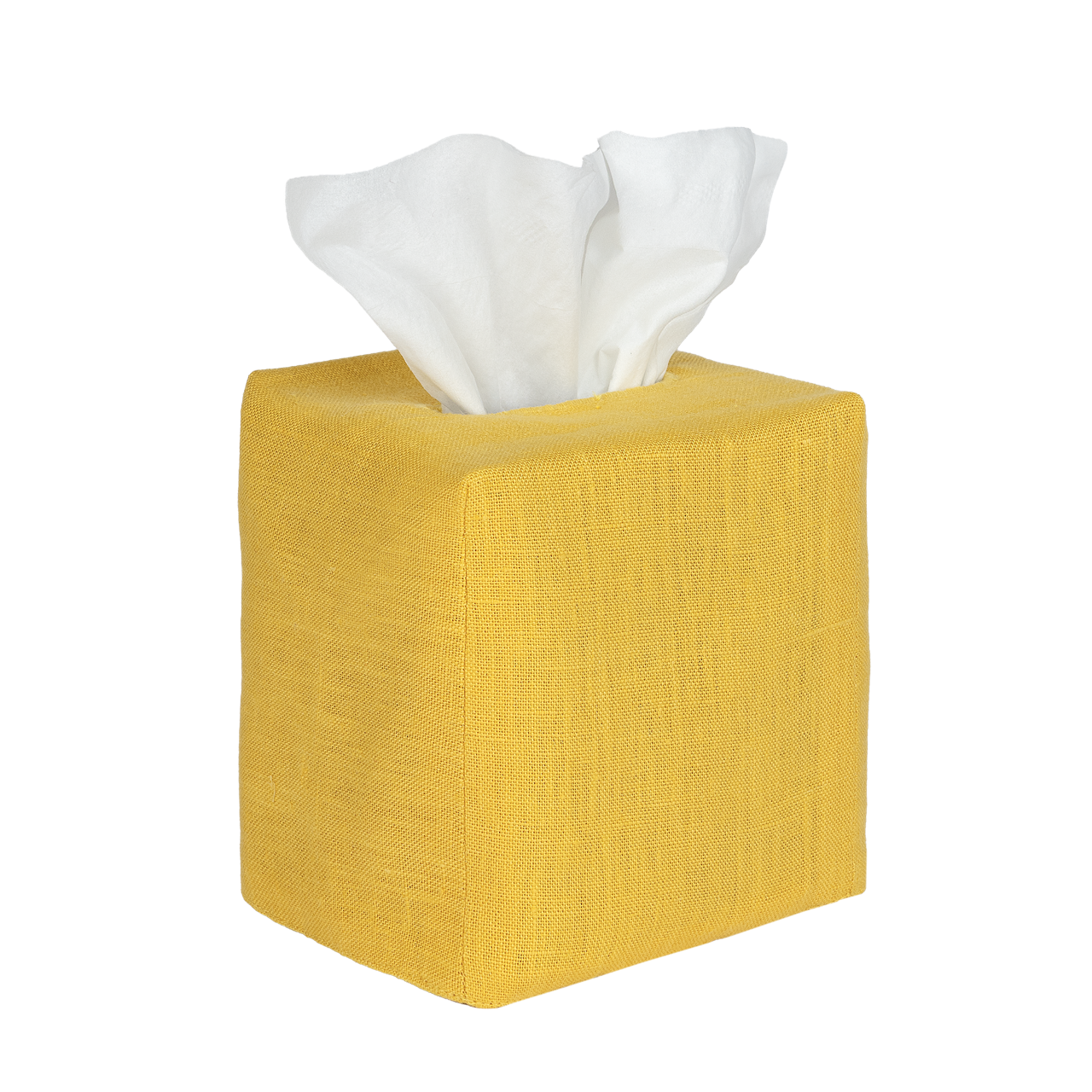 Square Plain Linen Tissue Box Cover