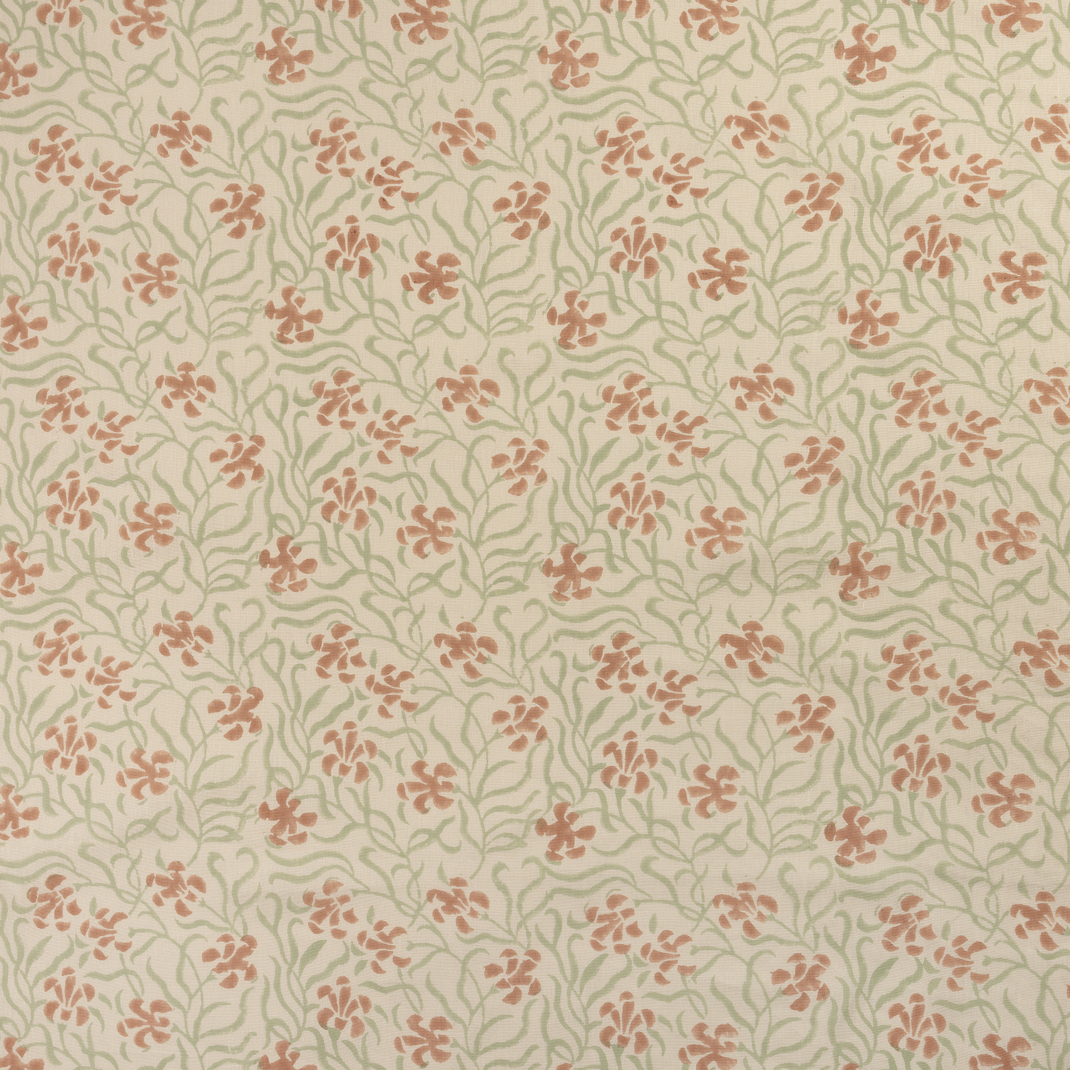 Okra Terracotta Eucalyptus Linen Fabric
