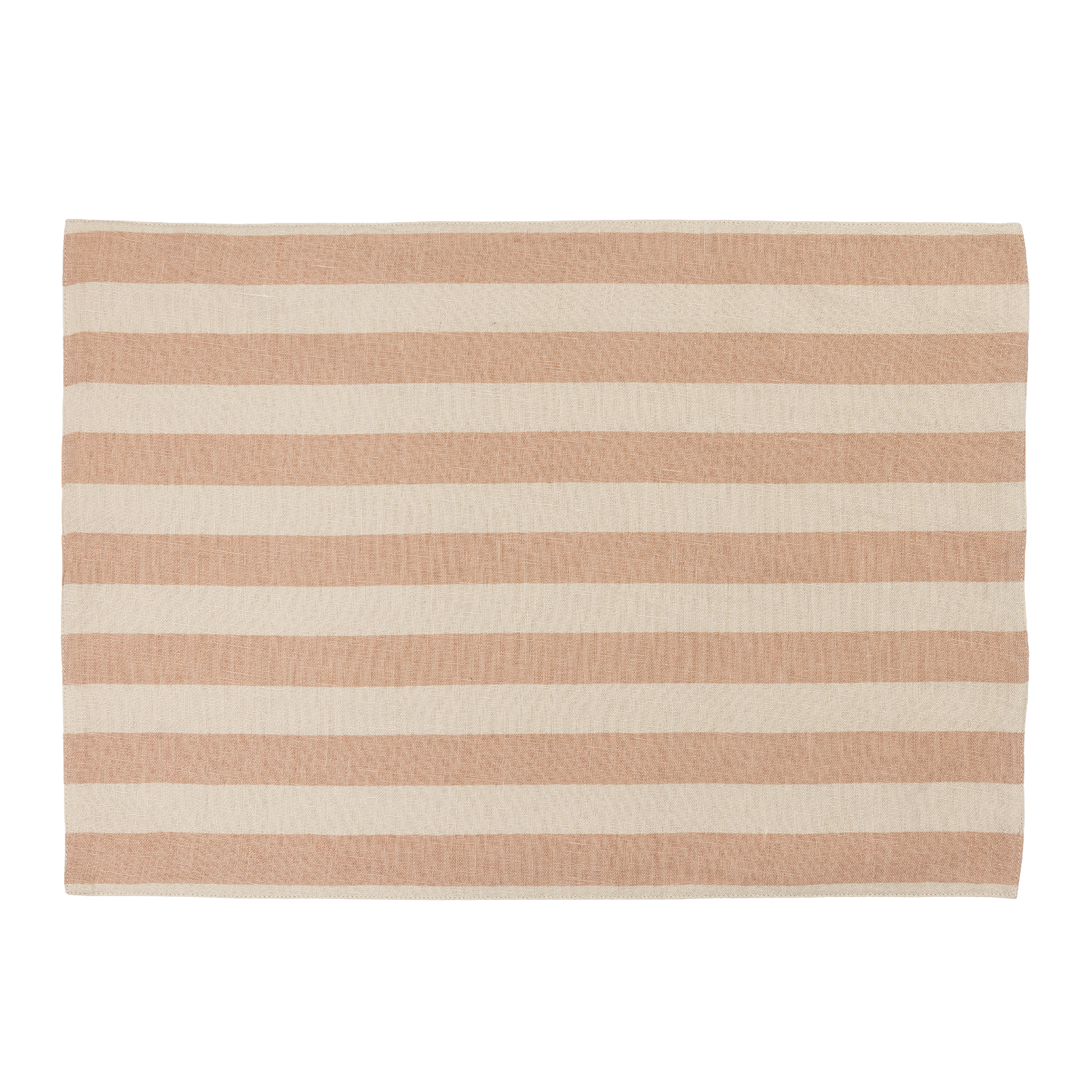 Tangier Rhubarb Stripe Linen Placemat - Set of Two