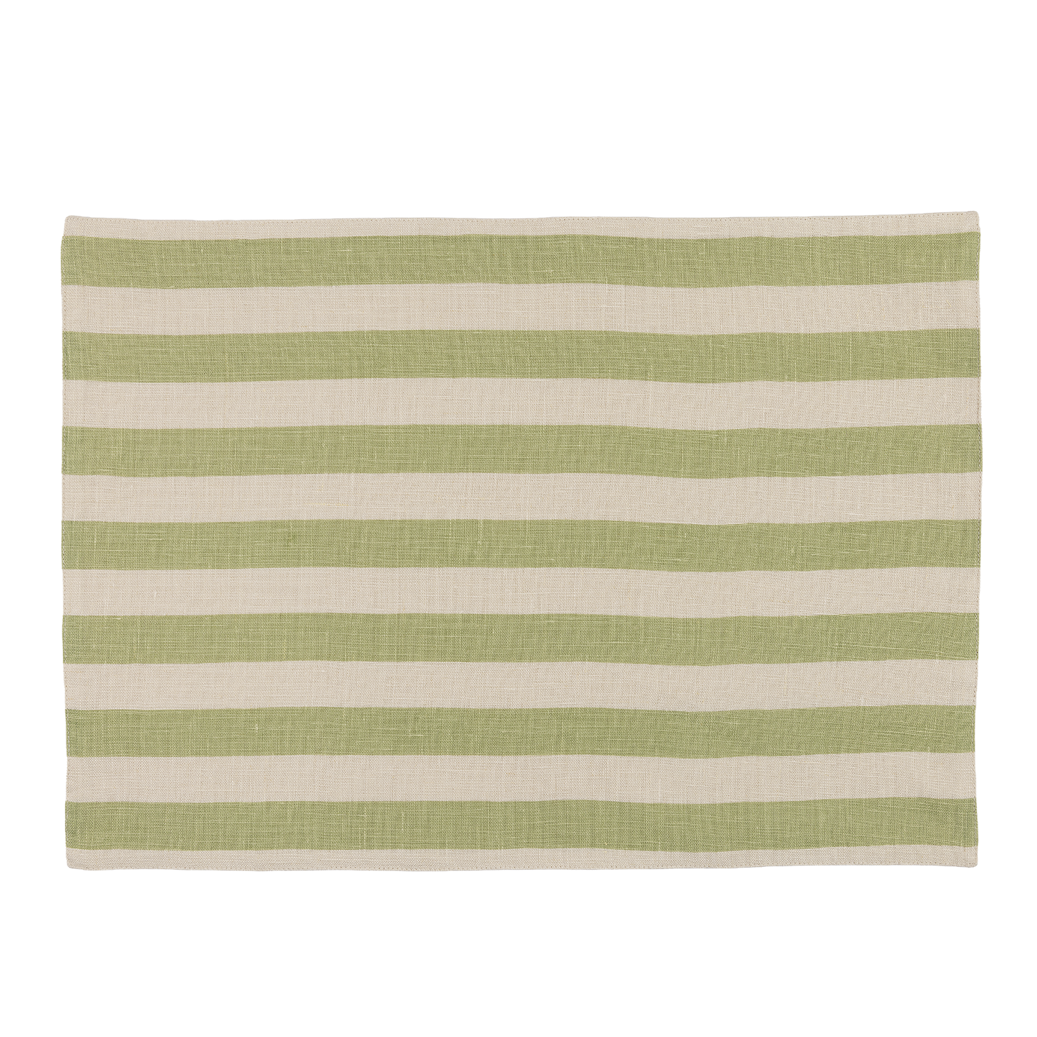 Tangier Olive Stripe Linen Placemat - Set of Two