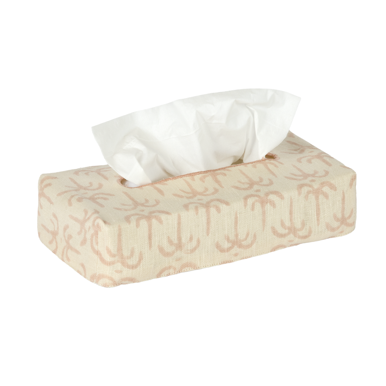 Skinny Linen Block Print Tissue Box Cover