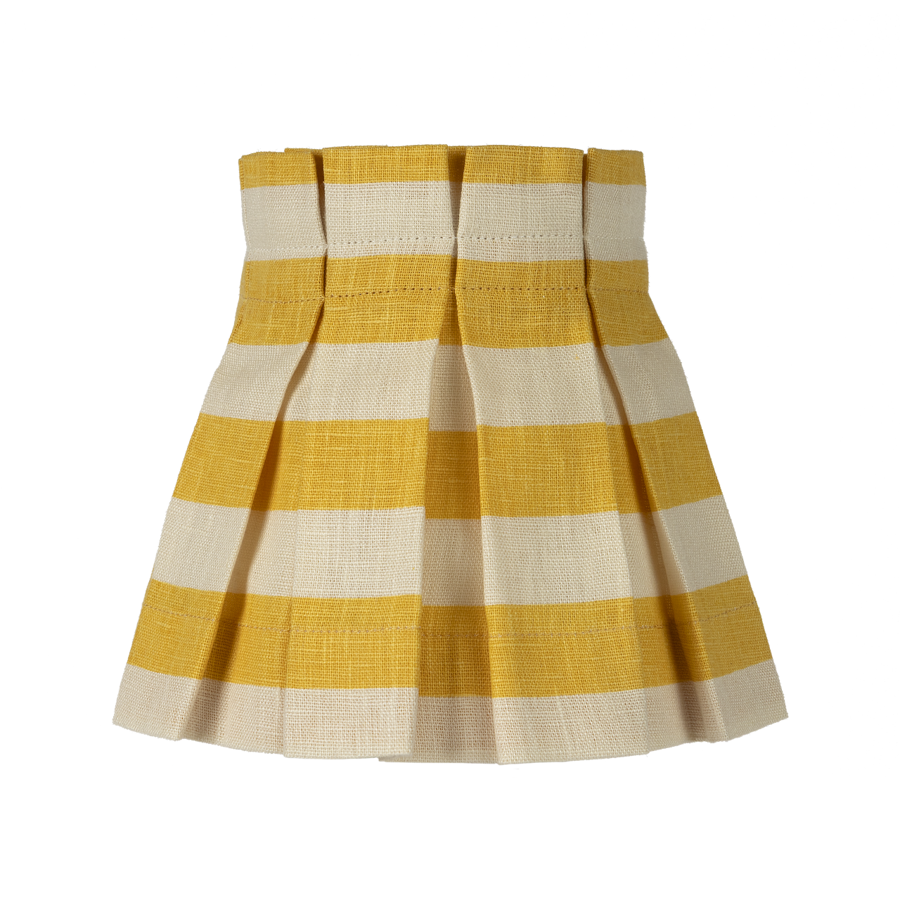 6 inch Tangier Mustard Stripe Linen Structured Box Pleat Lampshade