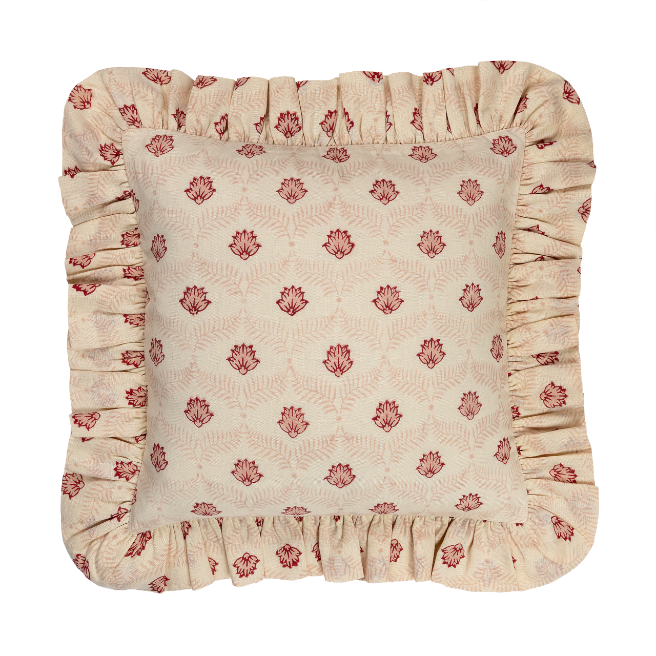 Lotus Jaipur Linen Frilly Cushion