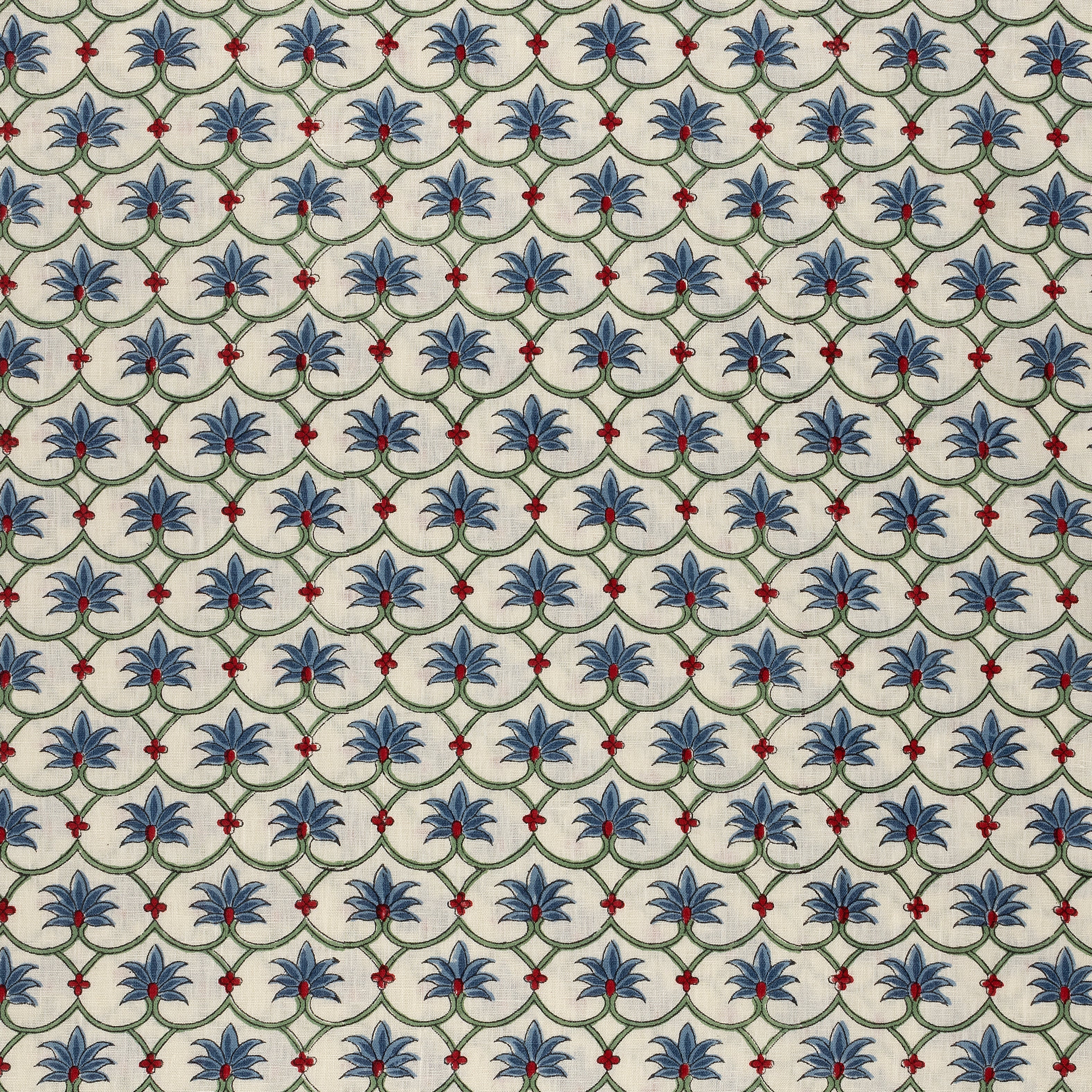 Peacock Palm Grove Linen Fabric