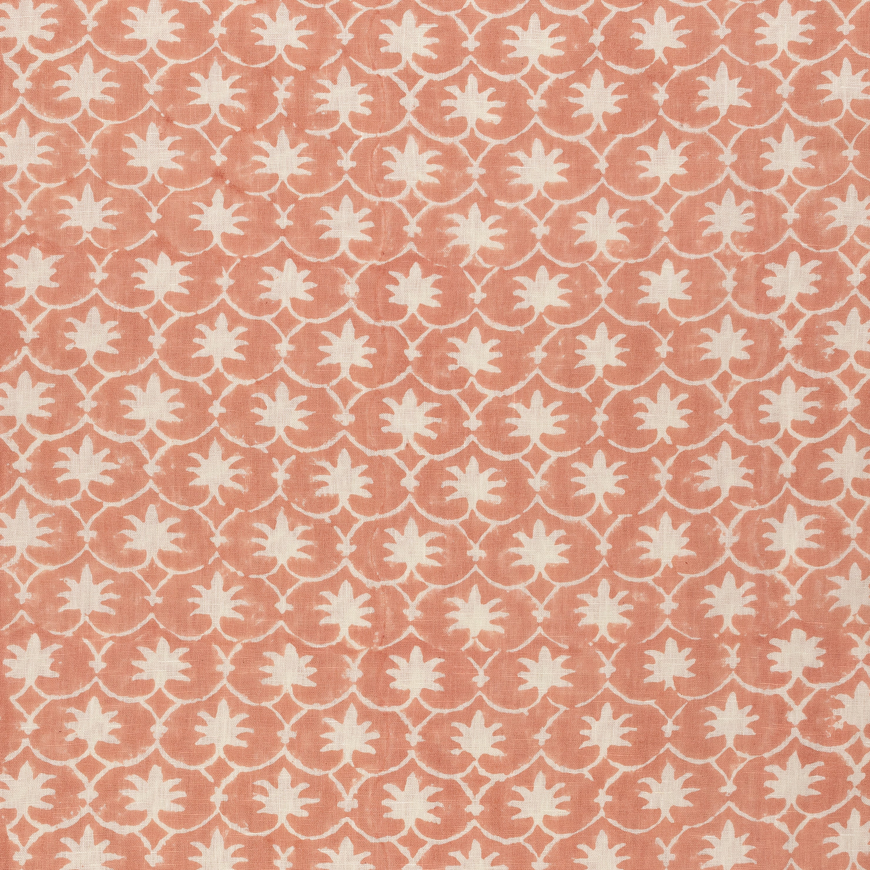 Rhubarb Inverse Palm Grove Linen Fabric