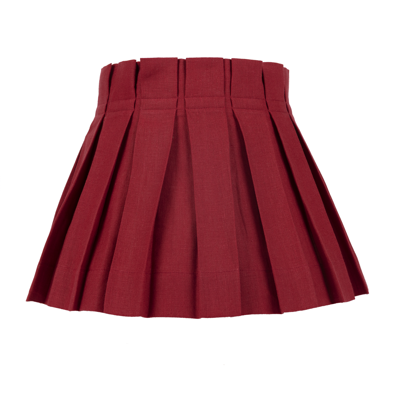 Carmine Red Linen Structured Box Pleat Lampshade
