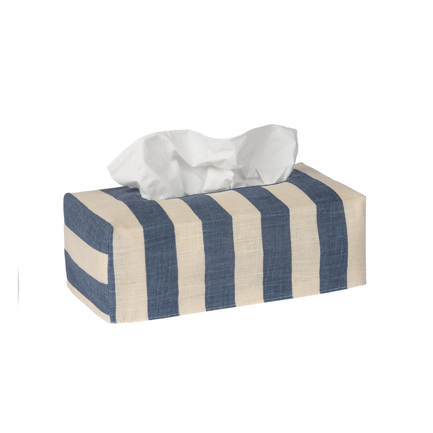 The OG Tangier Stripe Linen Tissue Box Cover