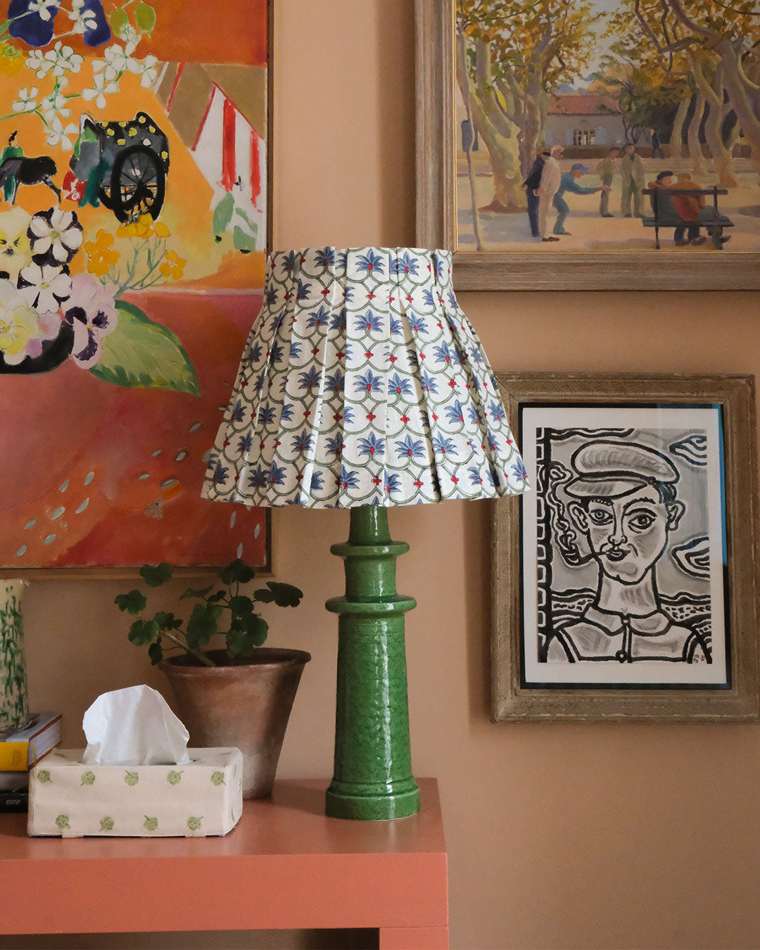 Palm Grove Linen Box Pleat Lampshades