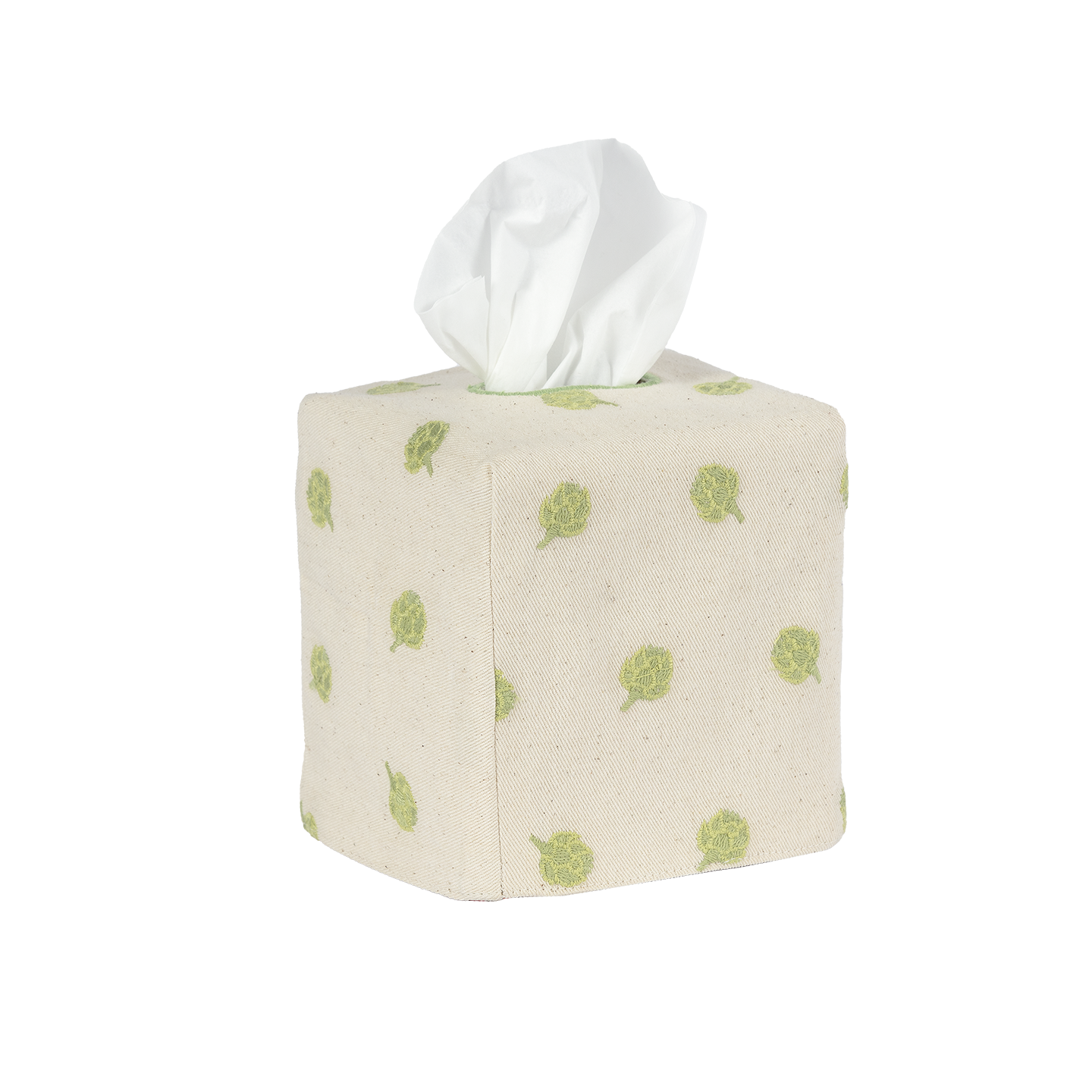 Square Embroidered Tissue Box Cover