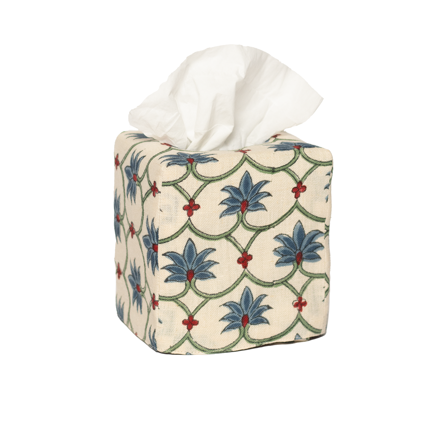 Square Palm Grove Linen Tissue Box Cover